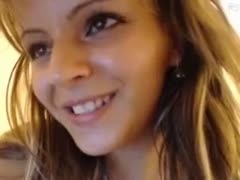 My attractive girlfriend, who has big billibongs, can't stop masturbating over the webcam.
